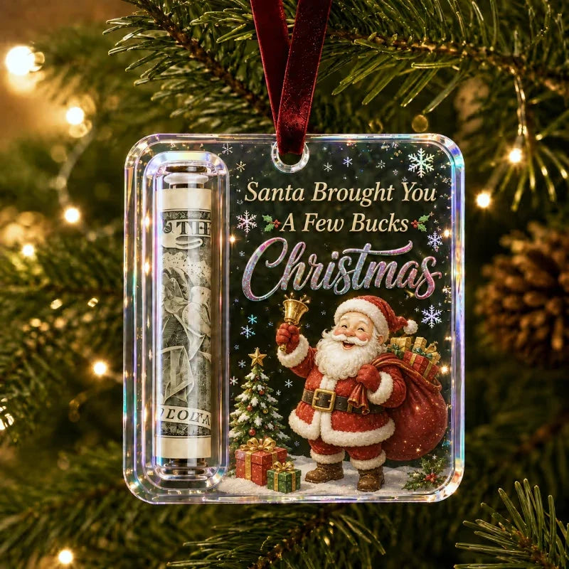 Christmas Money Holder Ornament, Santa Bucks