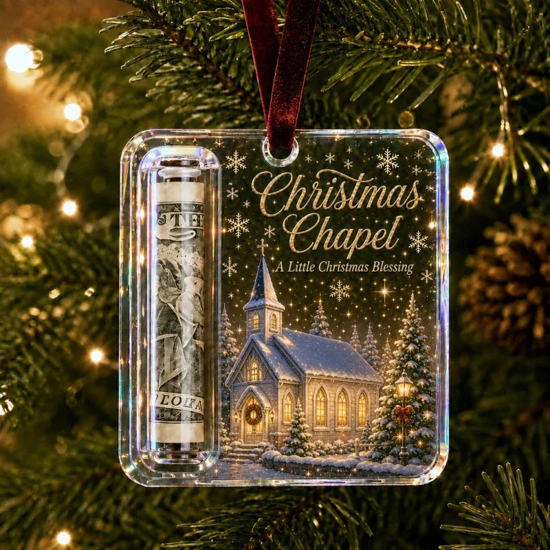 Christmas Money Holder Ornament, Christmas Chapel