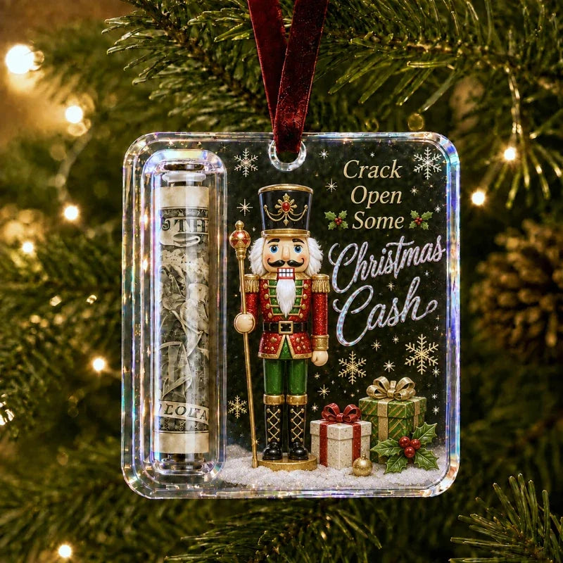 Christmas Money Holder Ornament, Nutcracker Cash