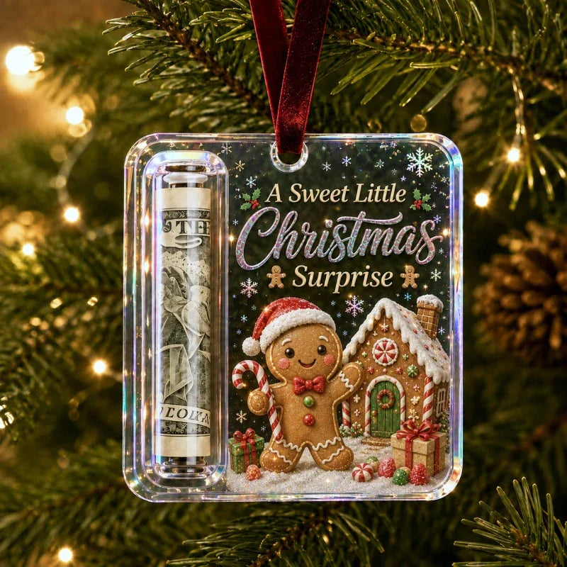 Christmas Money Holder Ornament, Gingerbread Surprise