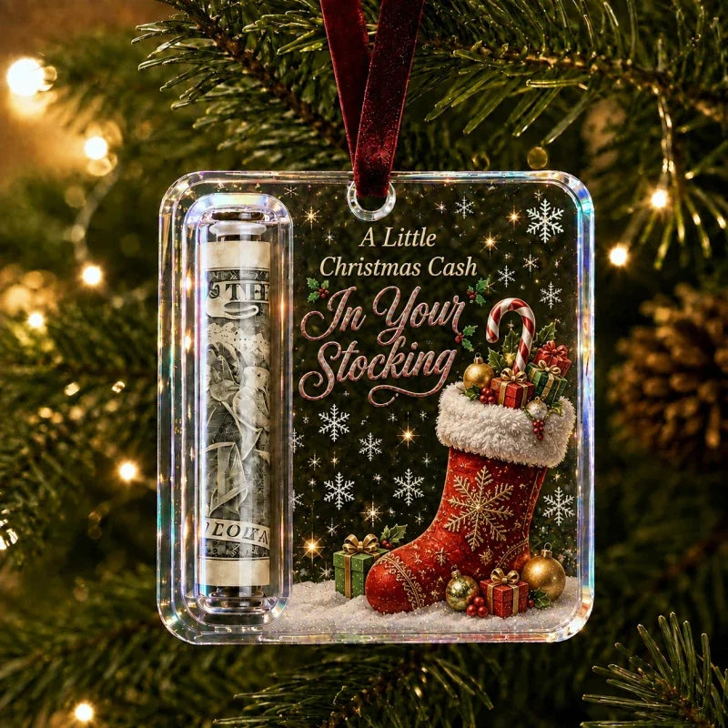 Christmas Money Holder Ornament, Stocking Cash