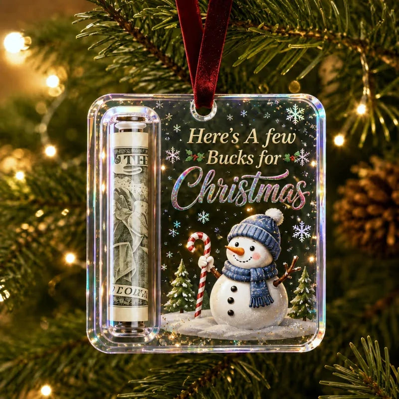 Christmas Money Holder Ornament, Snowman Bucks