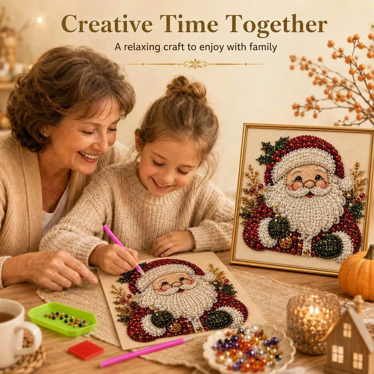 Christmas Pearl Diamond Art Kit, view 2