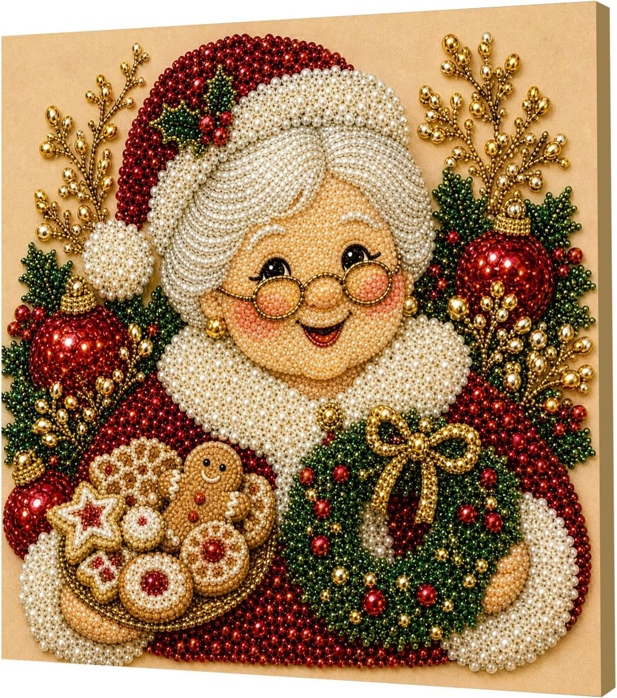 Christmas Pearl Diamond Art Kit, Mrs Claus
