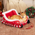 Christmas Sleigh Dog Bed, Red