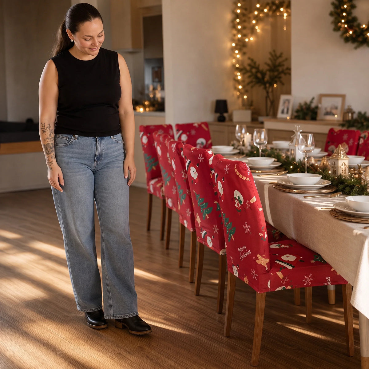 Christmas Stretch Dining Chair Covers, view 3