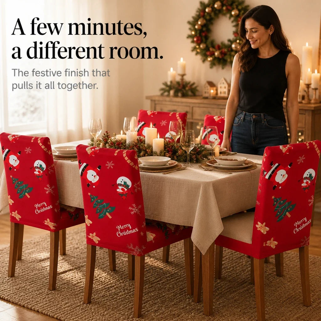Christmas Stretch Dining Chair Covers, view 7