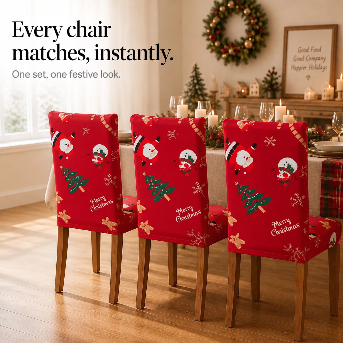 Christmas Stretch Dining Chair Covers, view 8