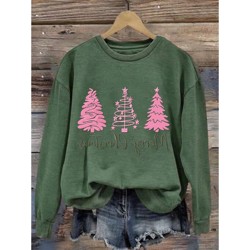 Christmas Tree Graphic Sweatshirt, Green