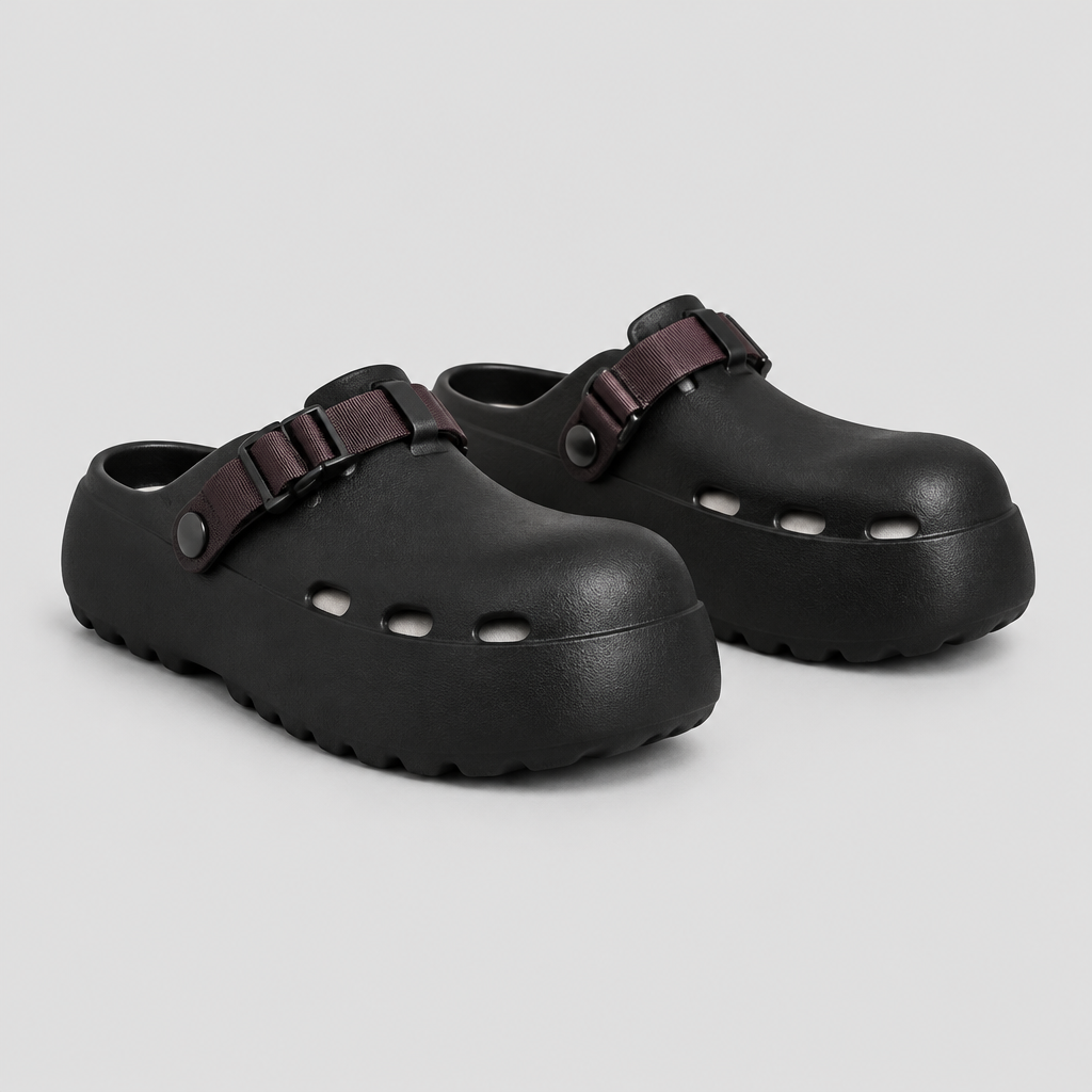 Platform Foam Clogs, product photo on a light grey background