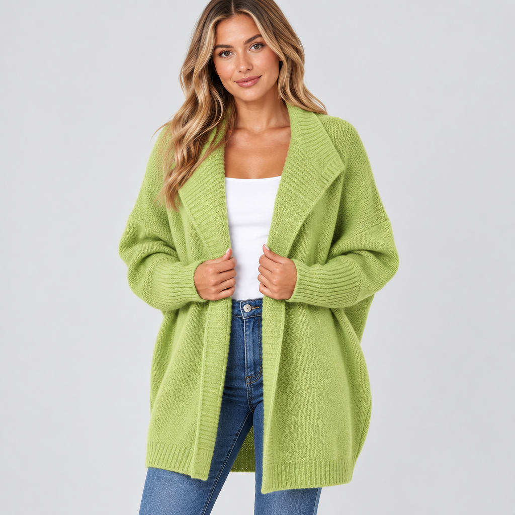 Color Block Knit Cardigan, product photo on a light grey background