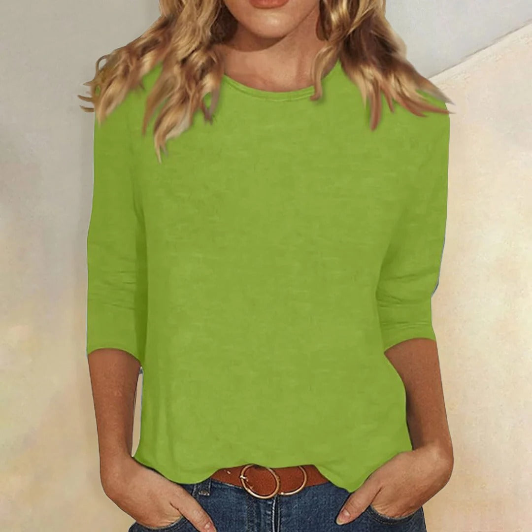 Crew Neck Three Quarter Sleeve Top, view 6