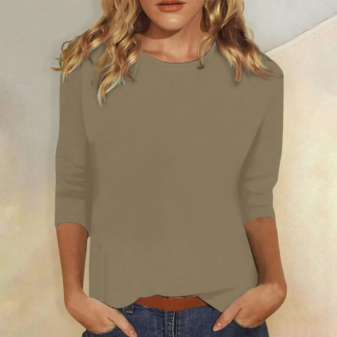 Crew Neck Three Quarter Sleeve Top, view 7