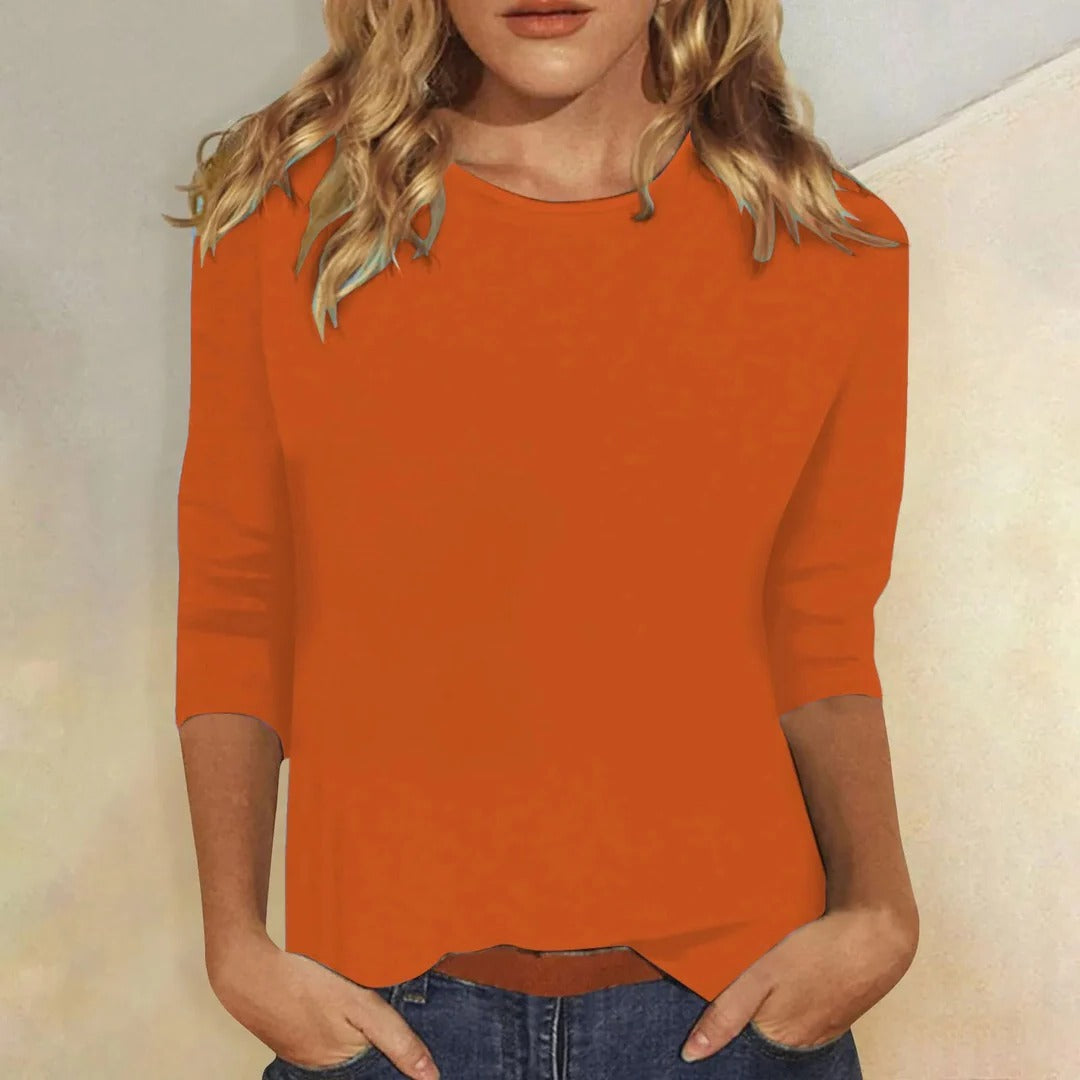 Crew Neck Three Quarter Sleeve Top, view 8