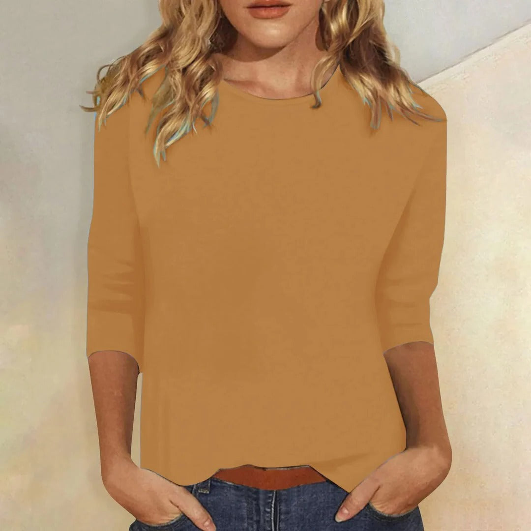 Crew Neck Three Quarter Sleeve Top, view 9