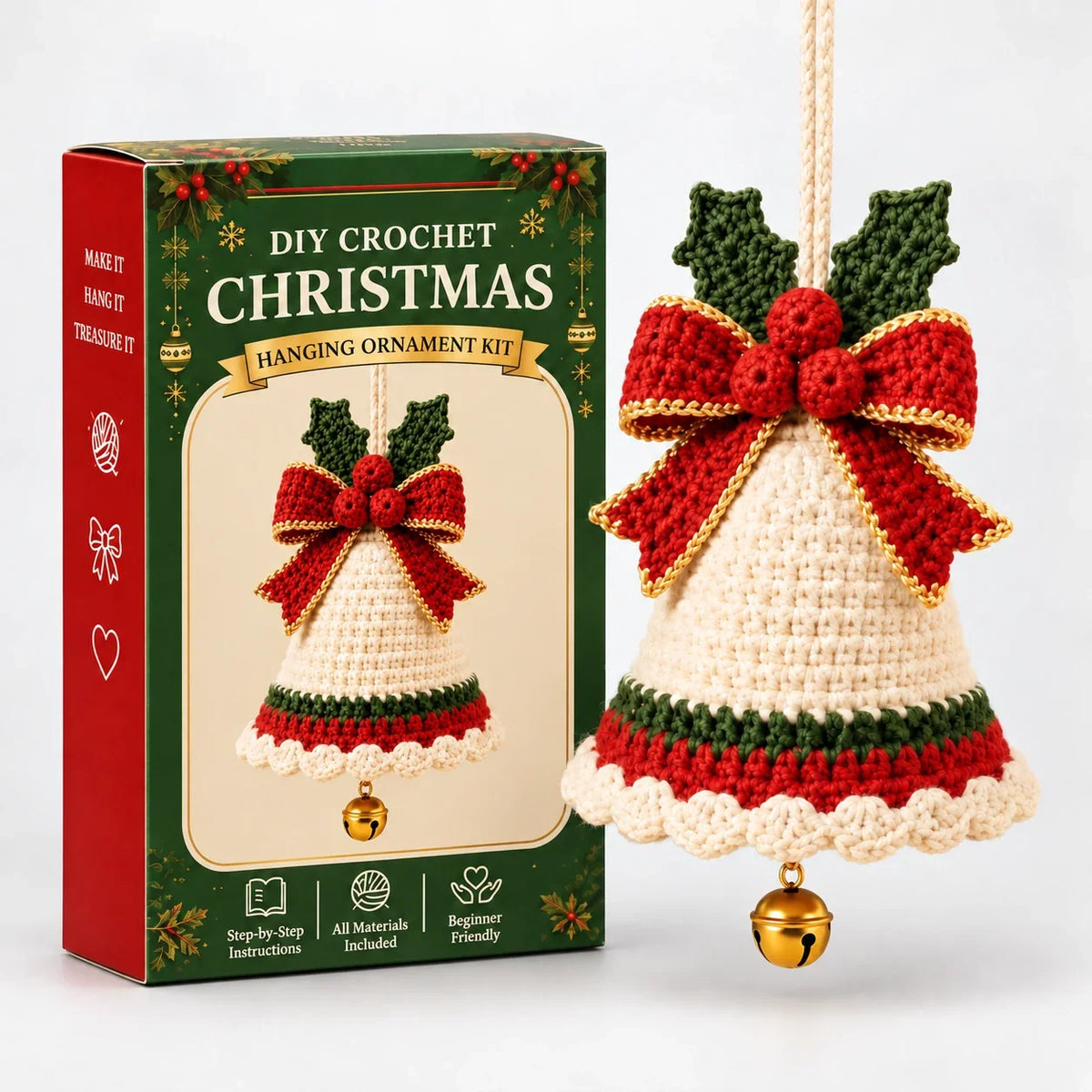 Crochet Snowman Ornament Kit, Holly Bell