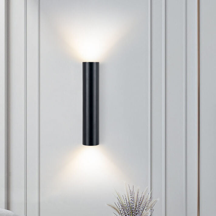 Cylinder Wall Sconce in black