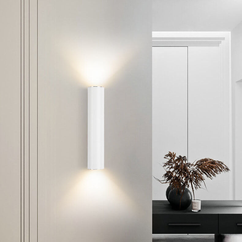 Cylinder Wall Sconce in white
