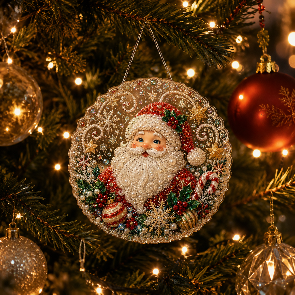 Diamond Art Christmas Ornament Kit, view 1