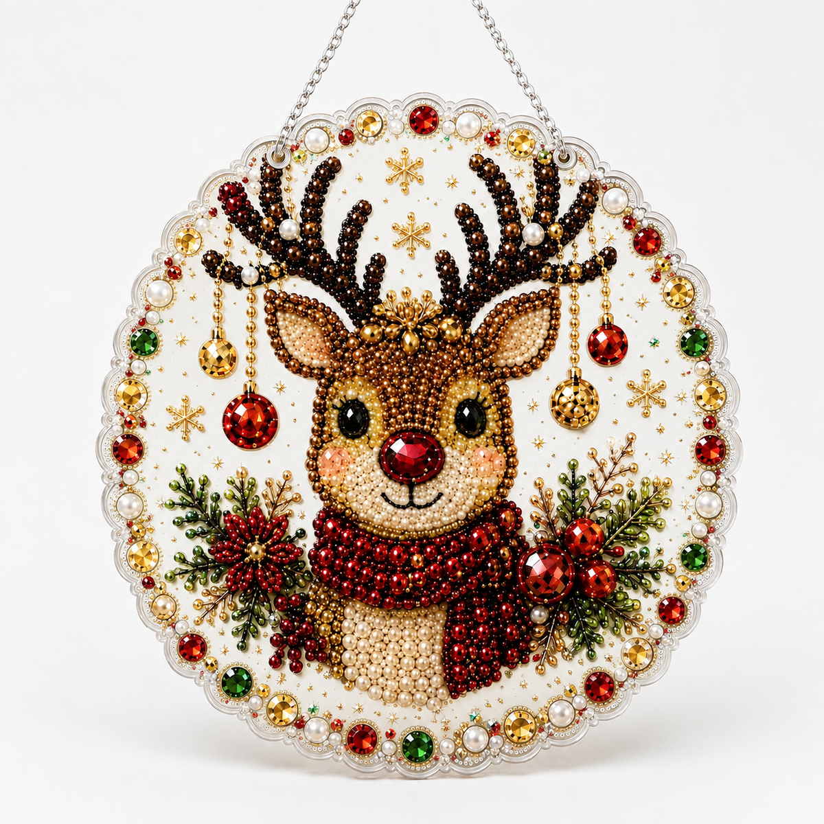 Diamond Art Christmas Ornament Kit, Ruby Reindeer