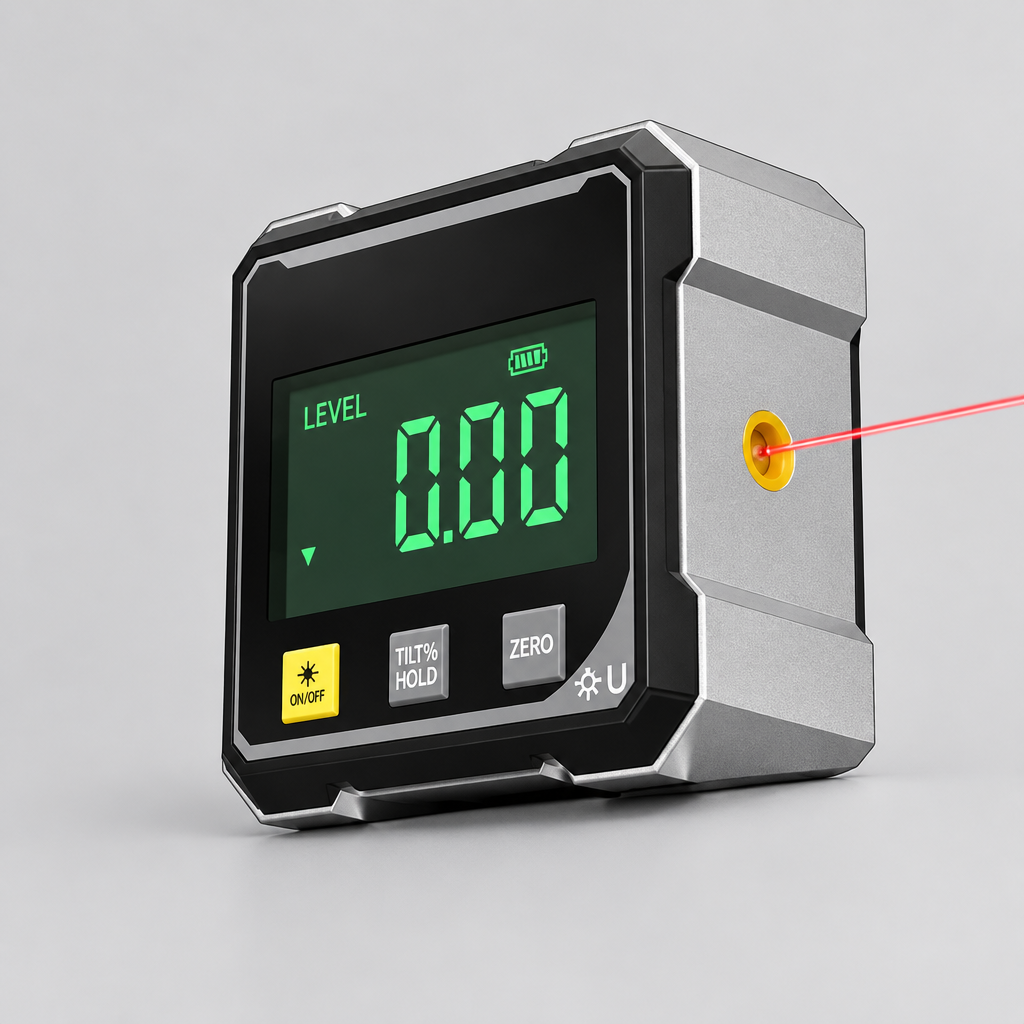 Digital Laser Angle Finder, product photo on a light grey background