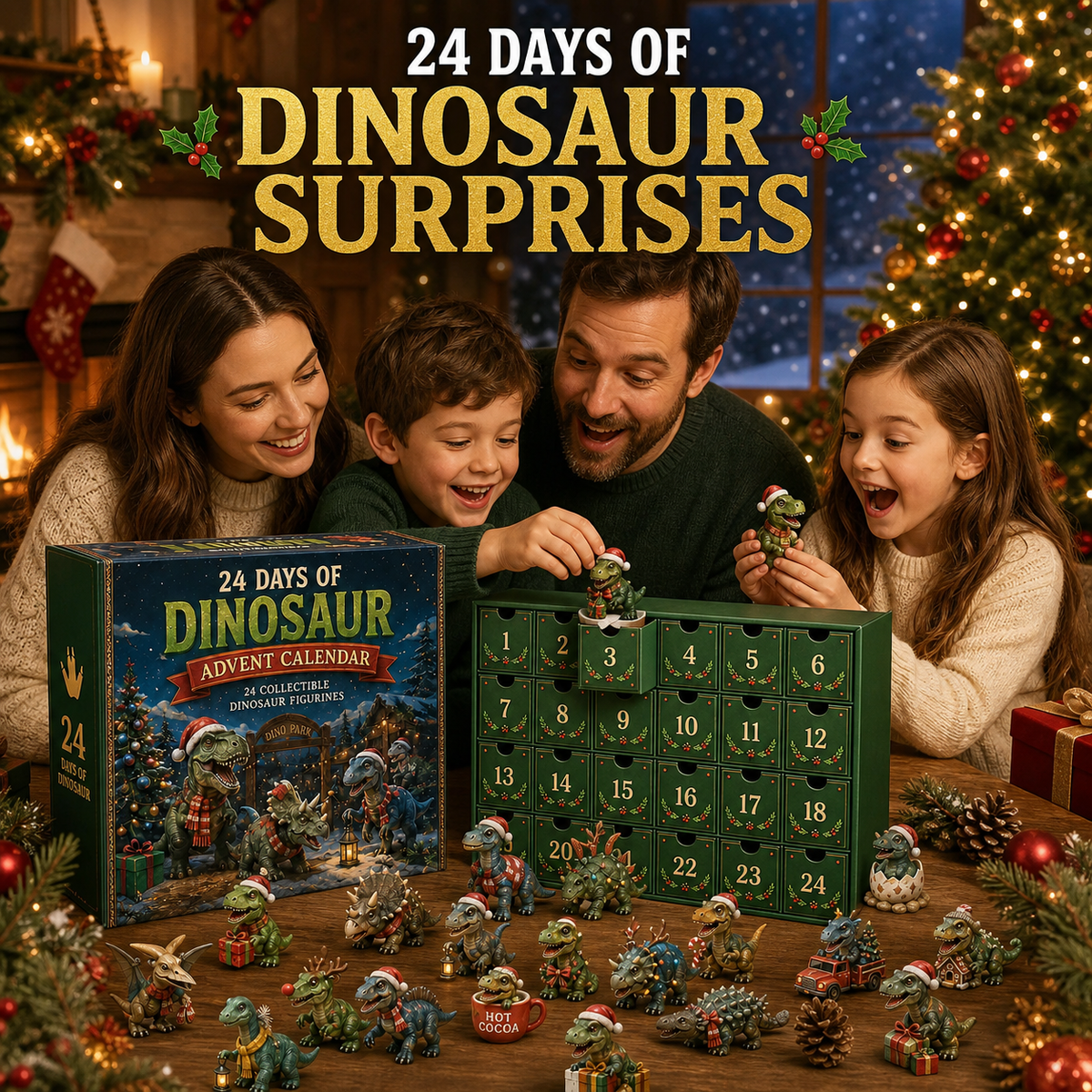 Dinosaur Christmas Advent Calendar, view 2