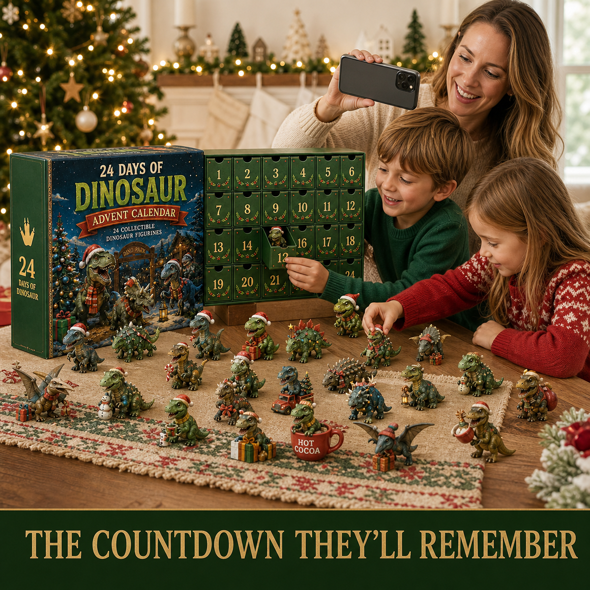 Dinosaur Christmas Advent Calendar, view 3