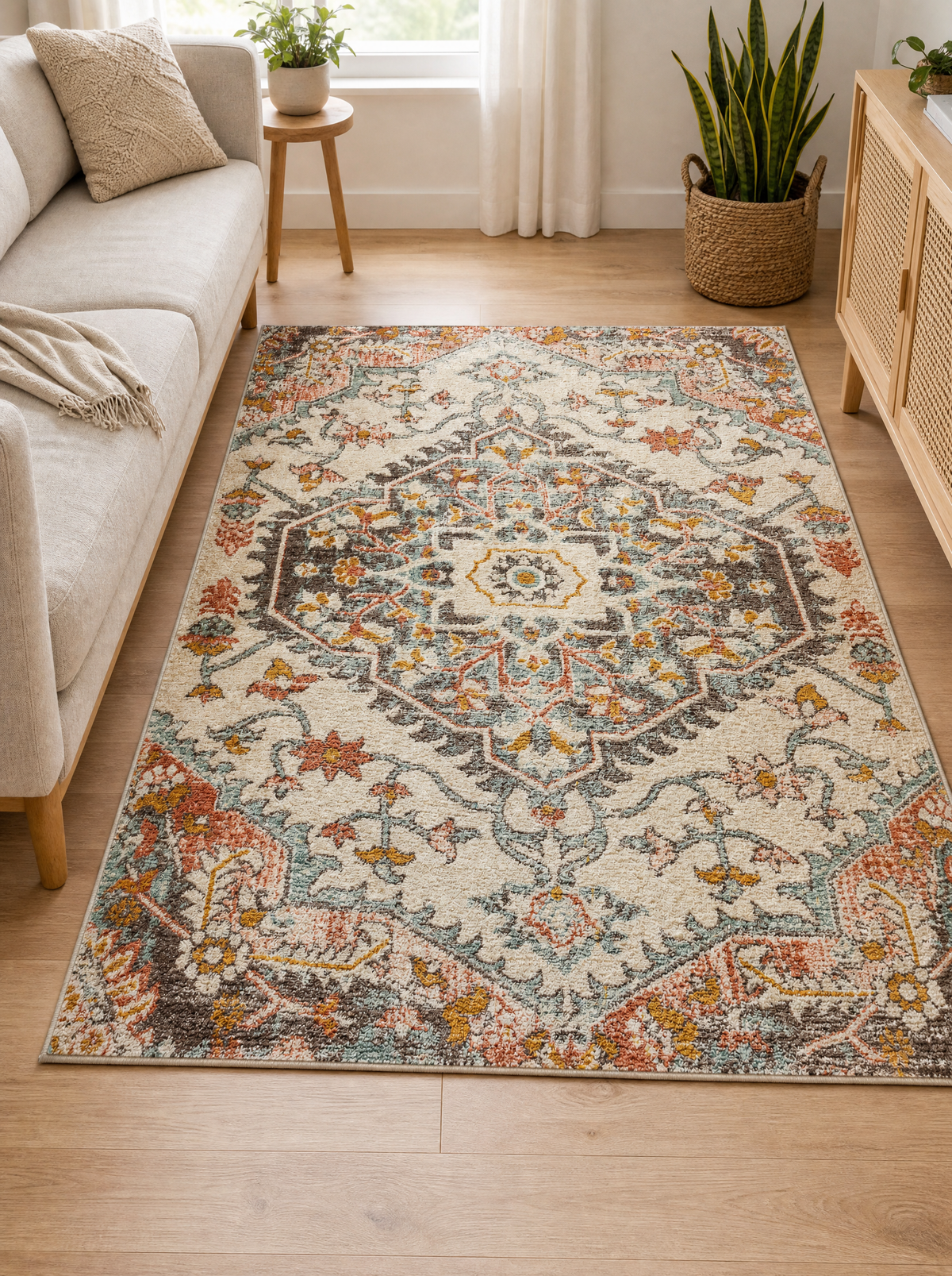 Distressed Boho Medallion Rug, main photo