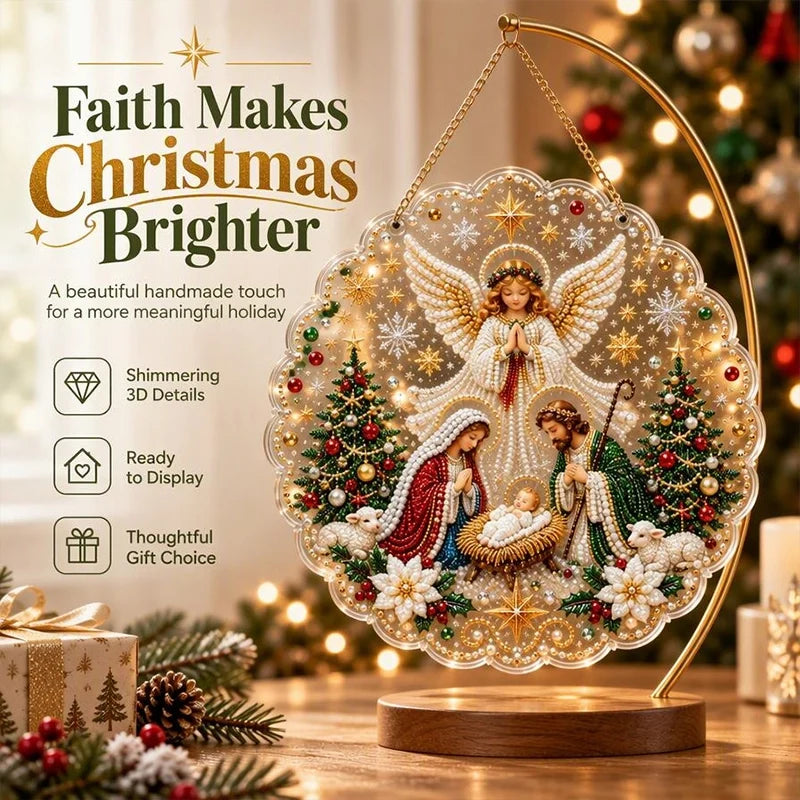 DIY Rhinestone Nativity Plaque Kit, view 1