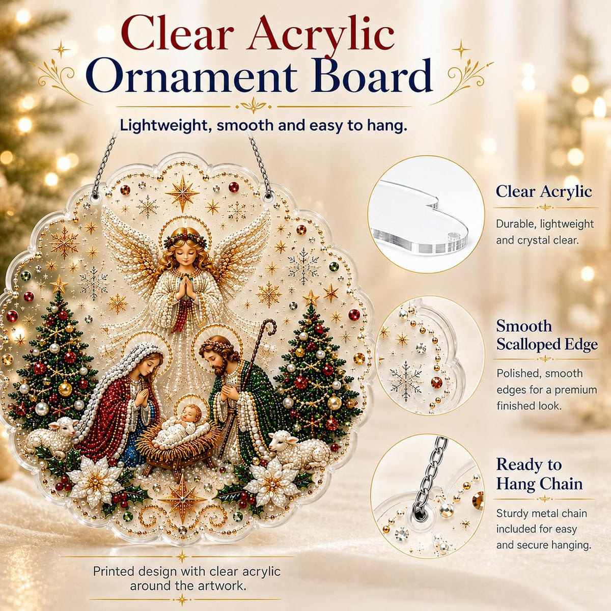 DIY Rhinestone Nativity Plaque Kit, view 3