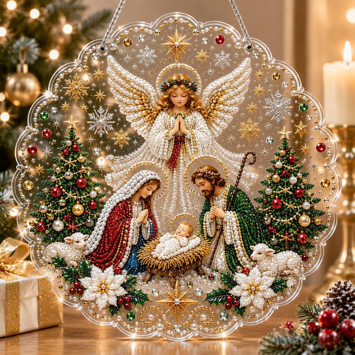 DIY Rhinestone Nativity Plaque Kit, view 7