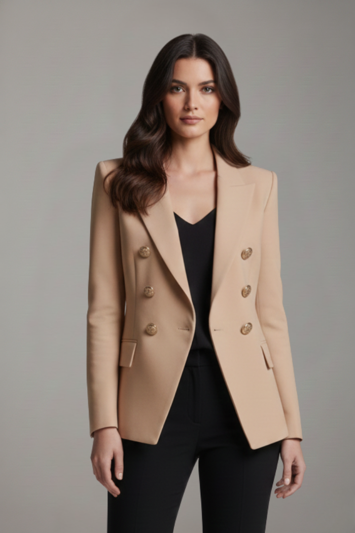 Double Breasted Gold Button Blazer, view 10