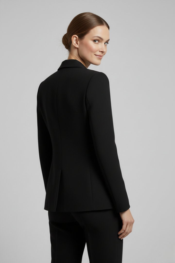 Double Breasted Gold Button Blazer, view 4