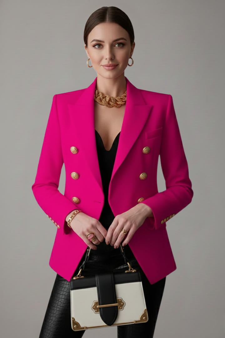 Double Breasted Gold Button Blazer, view 9