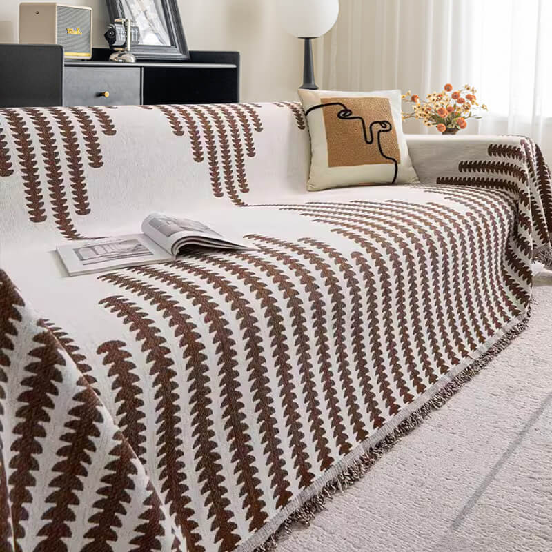 Chenille Couch Cover Throw in coffee