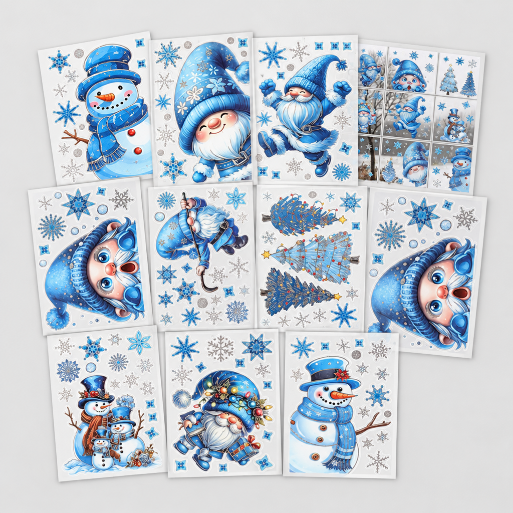 Double-Sided Gnome Window Clings, Set of 9 product photo