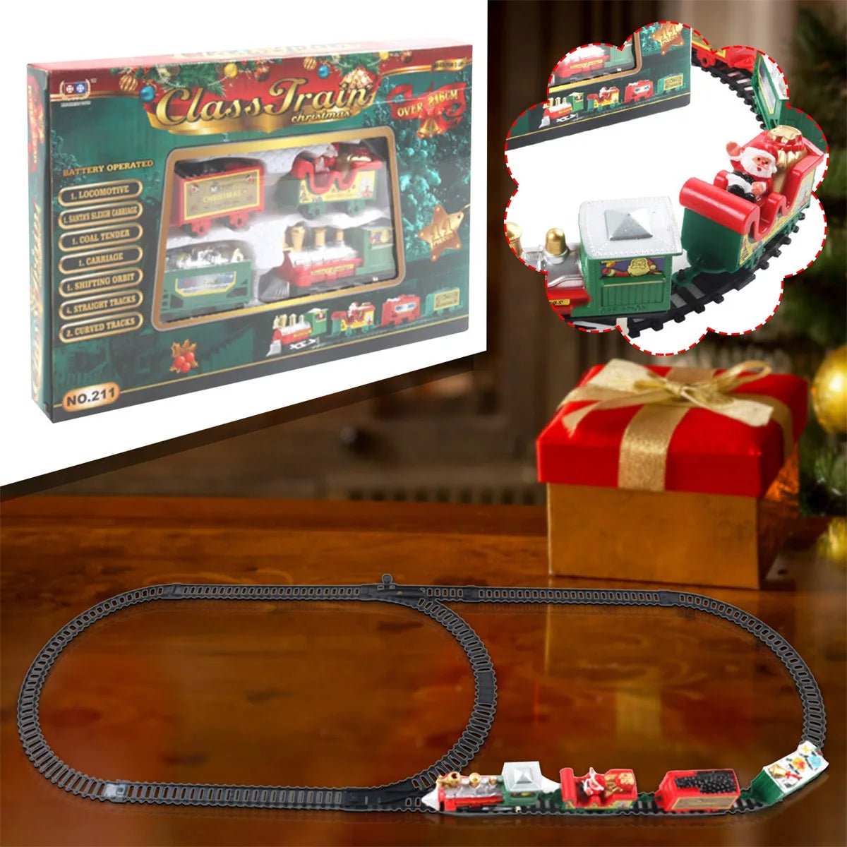Electric Christmas Tree Train Set, view 2