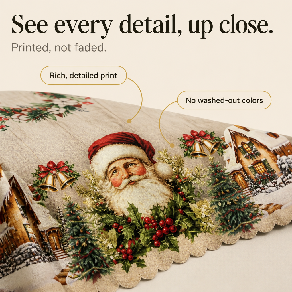 Embossed Edge Christmas Tablecloth, view 3