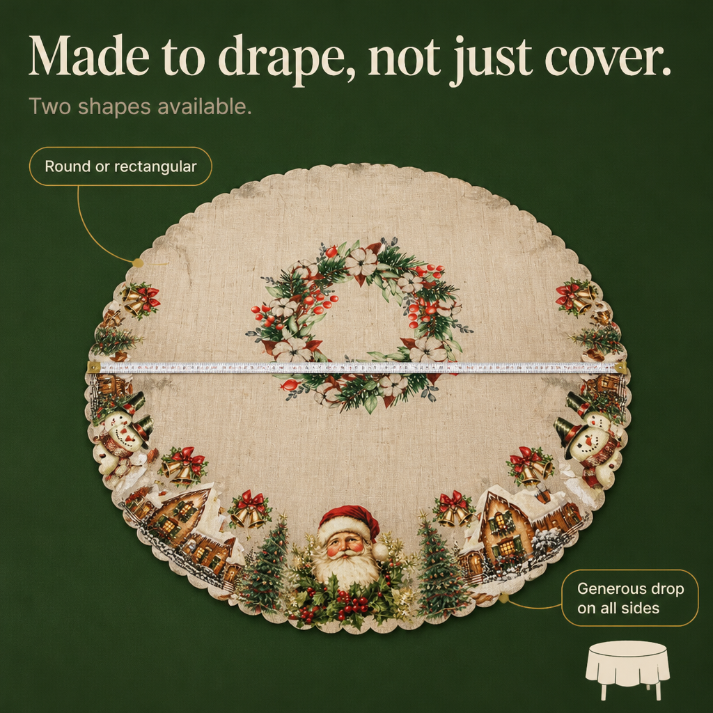 Embossed Edge Christmas Tablecloth, view 4