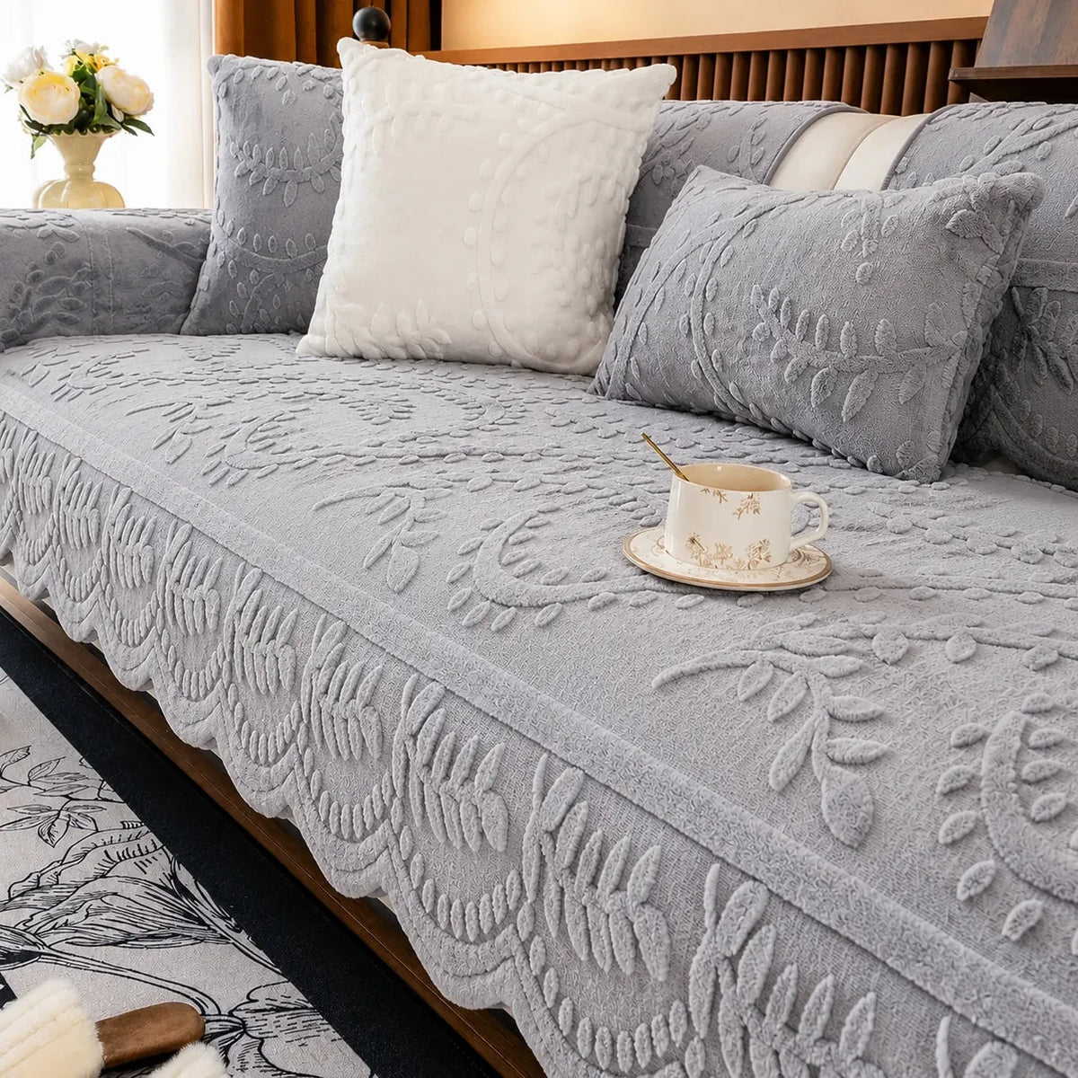 Embossed Plush Couch Cover, view 2