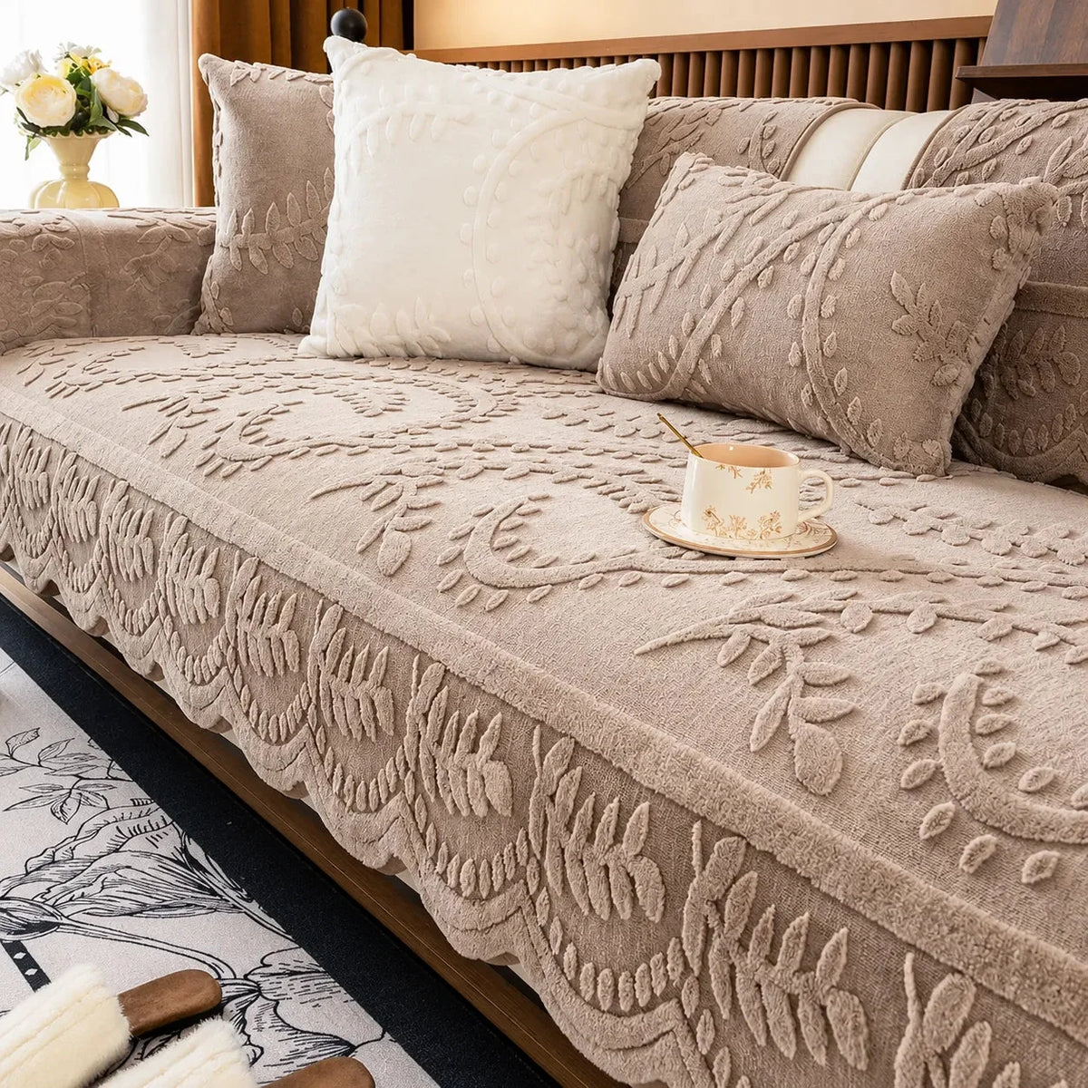 Embossed Plush Couch Cover, view 3