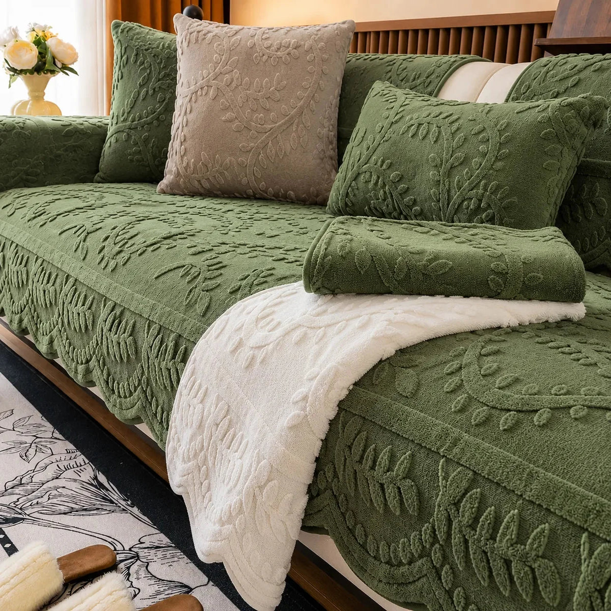 Embossed Plush Couch Cover, view 4