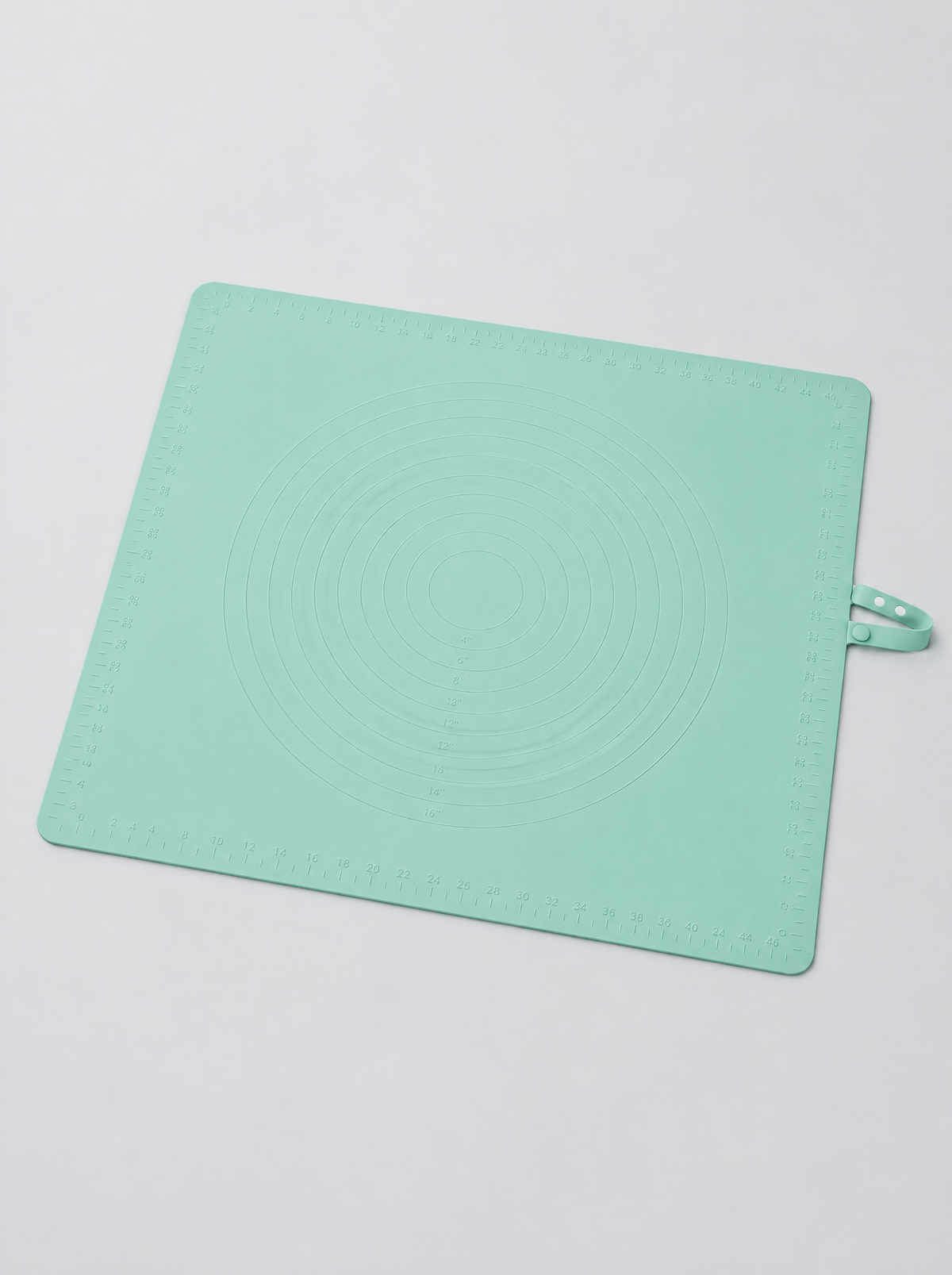 Extra large silicone pastry mat in green with measuring circles