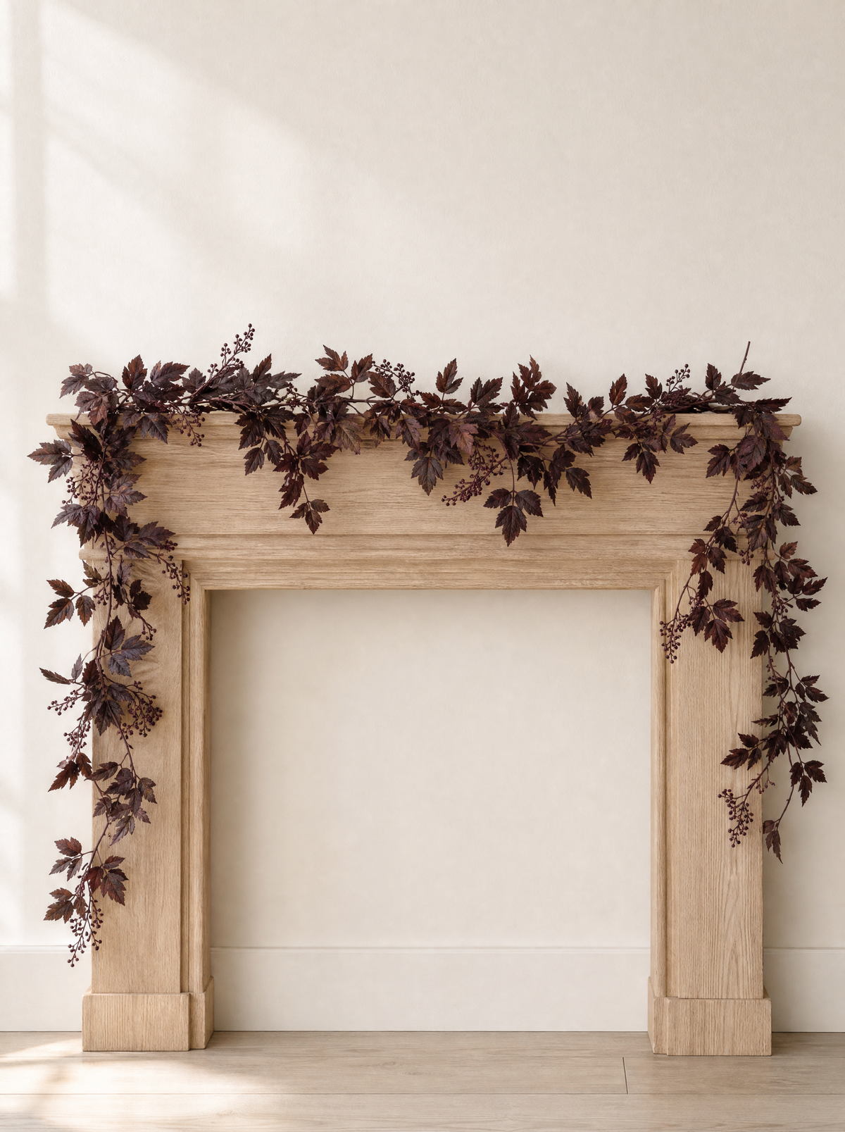 Faux Plum Leaf Garland 6 ft, main photo