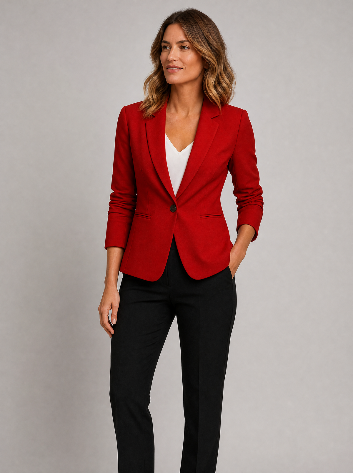 Fitted One Button Blazer, main photo