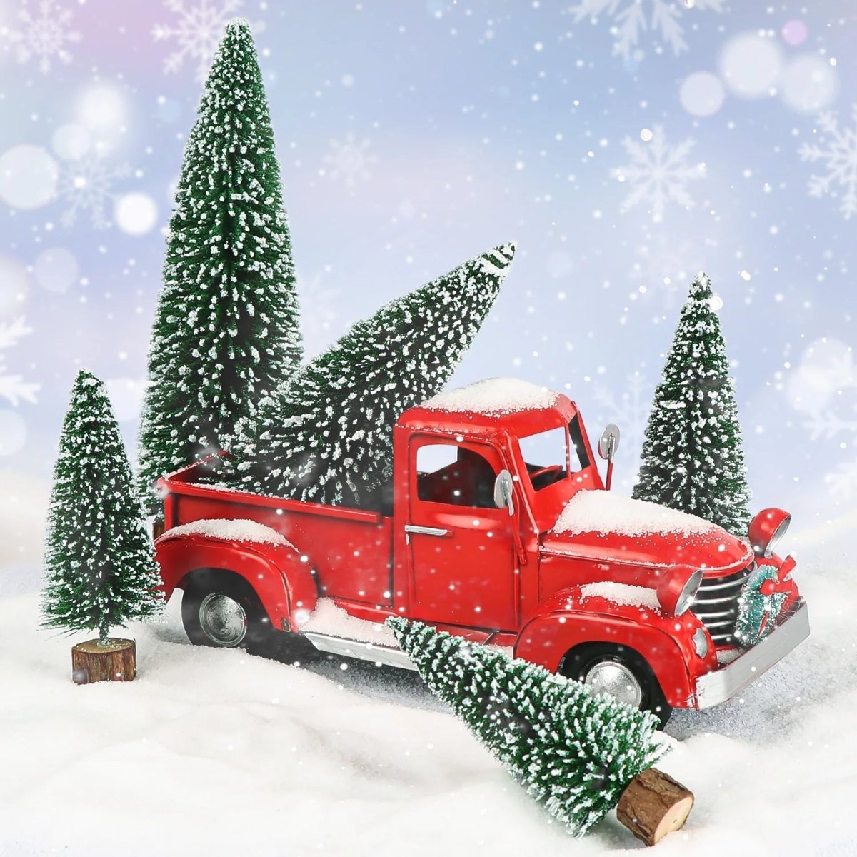 Flocked Mini Pine Trees, Set of 5, view 6