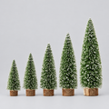 Flocked Mini Pine Trees, Set of 5 product photo