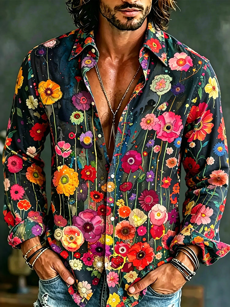 Floral Print Long Sleeve Shirt, view 1