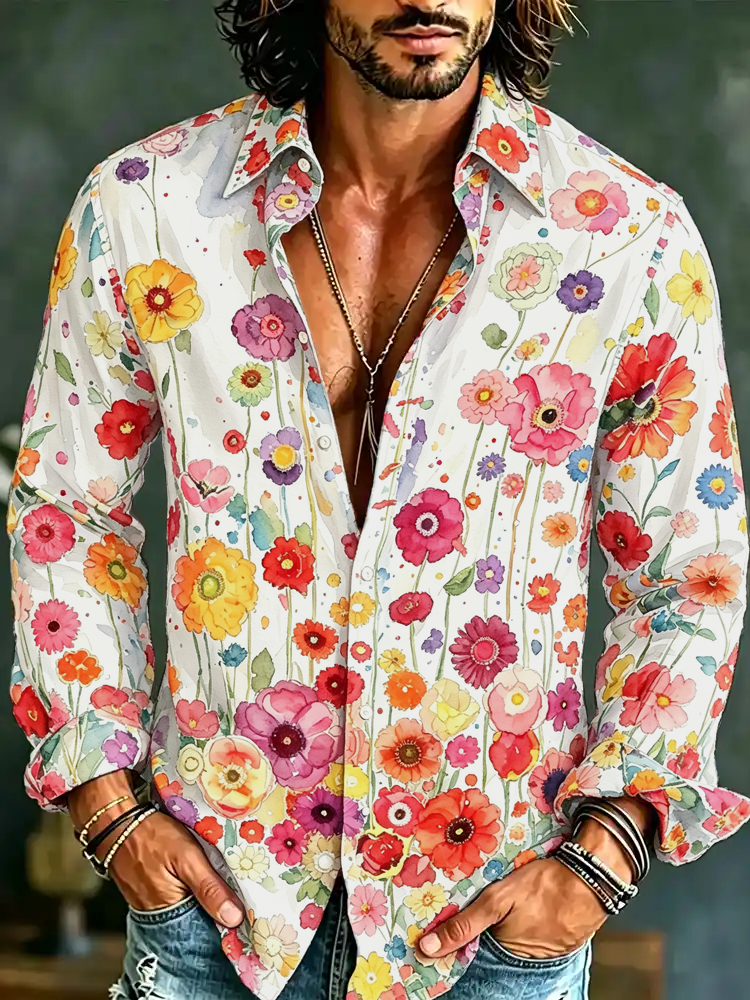 Floral Print Long Sleeve Shirt, view 8