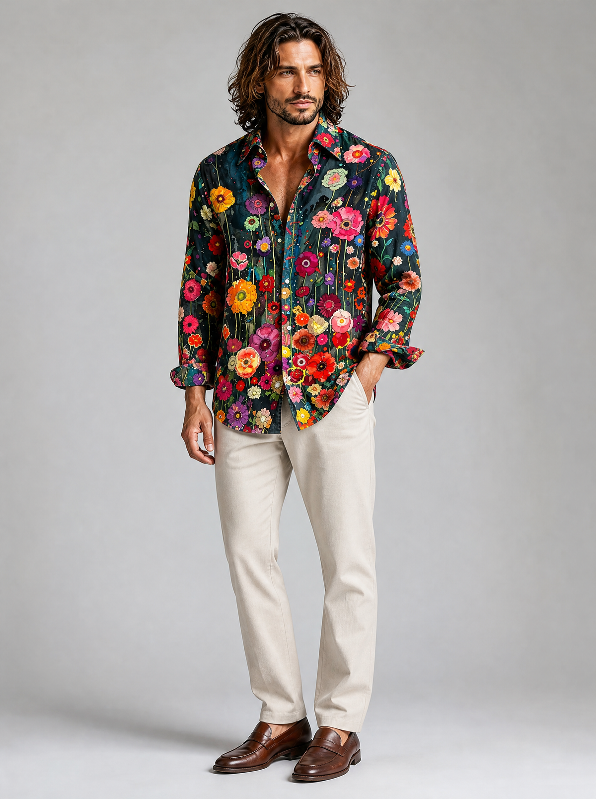Floral Print Long Sleeve Shirt, main photo
